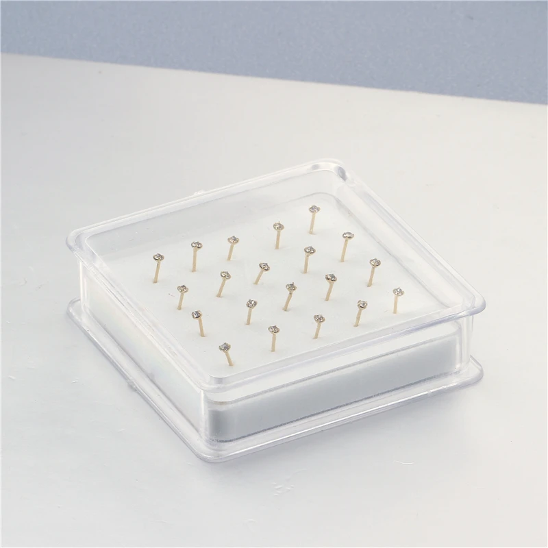 1set 20 Pcs Straight Pin Nose Stud With 1.5mm Crystal Nose Piercing Body Jewelry Studs Rings Piercing Pin Body Jewelry nose rings,piercing jewelry,nose studs,body piercing jewelry,body jewelry
