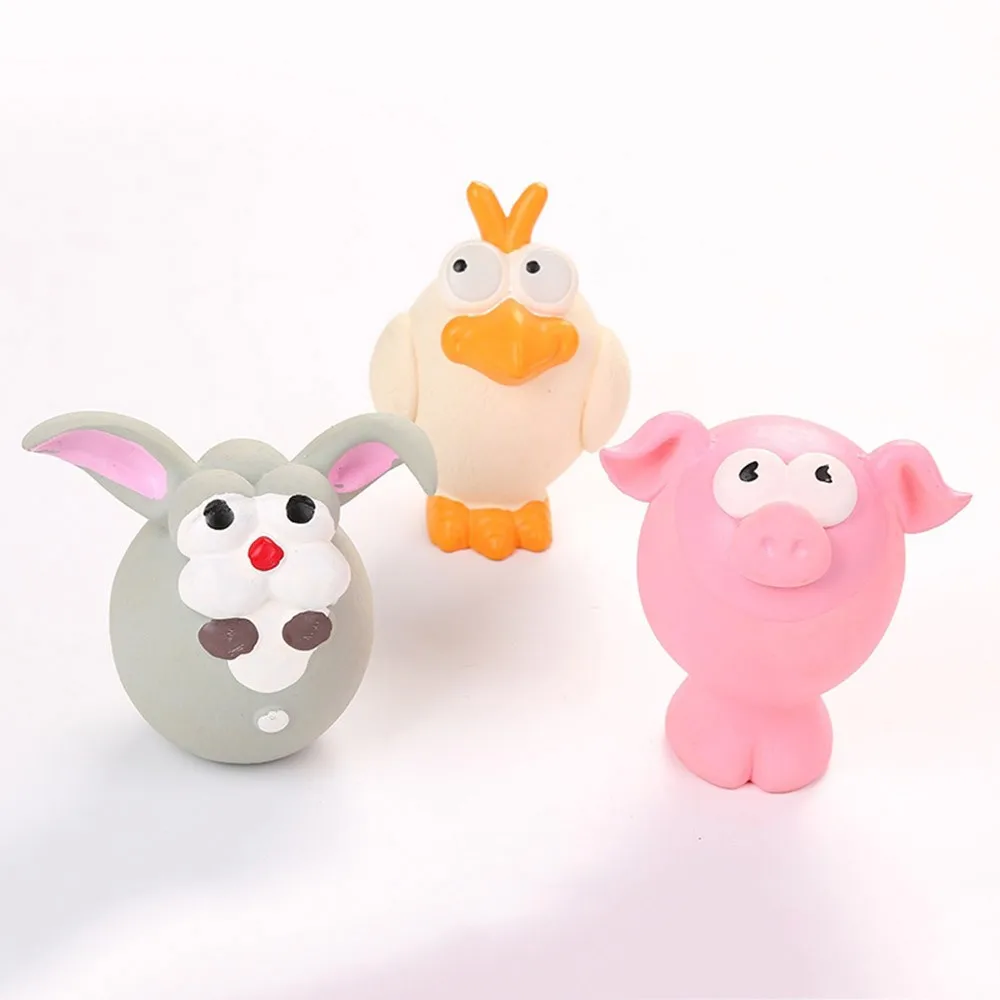 3pcs animals Резиновая игрушка для собак, пищащая игрушка для собак, кричащая курица, Жевательная кость, тапочка, пищащая игрушка для собаки, мяч, шлифовка зубов и Дрессировка - Цвет: 3pcs animals