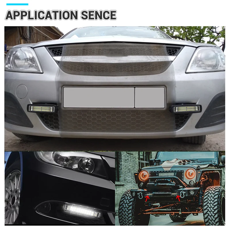 Автомобильный двухрядный светодиодный рабочий светильник лампа с широким