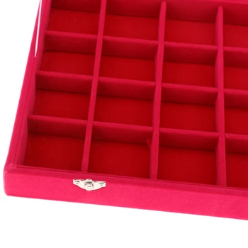 

24 Slot Large Wooden Jewelry Box Bangle Organizer Holder Pink