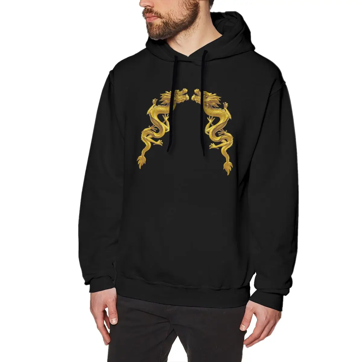

NOISYDESIGNS Fashion Men Hoodies Golden Chinese Dragon 2019 Casual Sweatshirts Boys Students Hip Hop Streetwear Sudadera Hombre