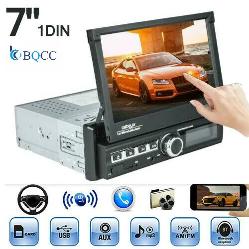 

7 Inch 1 DIN Car Stereo MP5 Player RDS FM Radio Bluetooth USB AUX TF Head Unit Autoradio + Camera