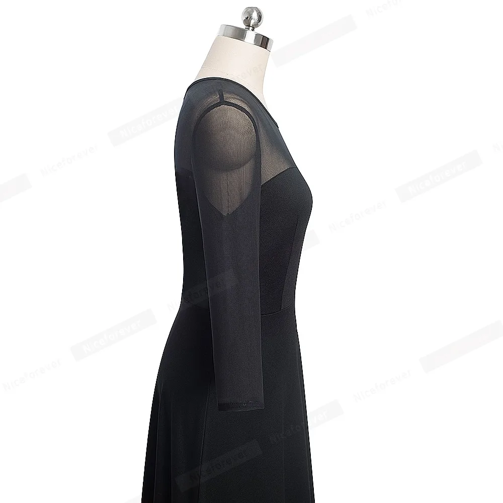 Милое-forever элегантное сексуальное Сетчатое кружевное лоскутное платье vestidos деловые вечерние женские осенние платья A170