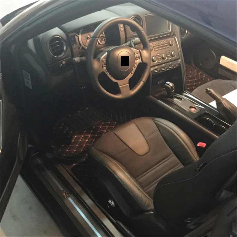 Для Nissan GT-R кожаный автомобильный салон автомобиля коврик 2007 2008 2009 2010 2011 2012 2013