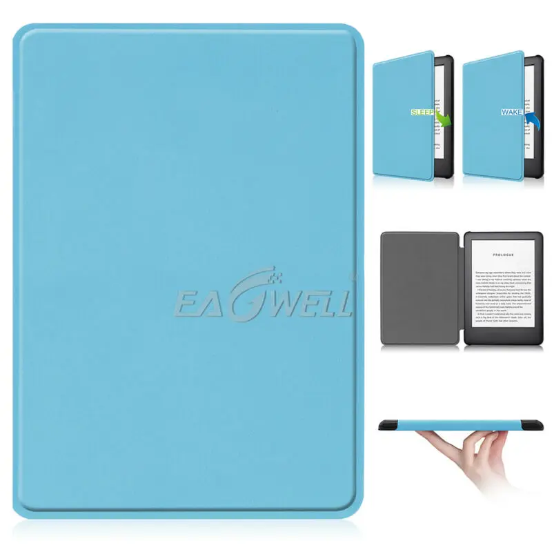 Light Blue Легкий противоударный чехол для планшета Amazon All-new kindle, чехол из искусственной кожи с откидной крышкой и подставкой, умный чехол с функцией автоматического сна - Цвет: Light Blue