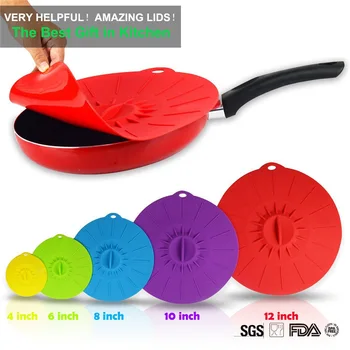 

Cooking Pot Pan Lid Fresh Tools Keeping Gadgets Silicone Microwave Reusable Kitchen Cooking Multifunction Cover Bowl 1PC