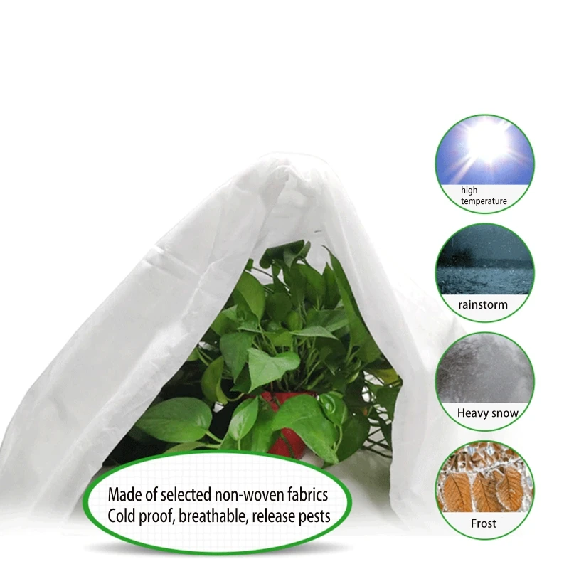 

2.5x7.5m/3x9m/3x15m Plant Cover Freeze Protection Reusable Rectangle Frost Protection Plant Blanket for Cold Weather Protection