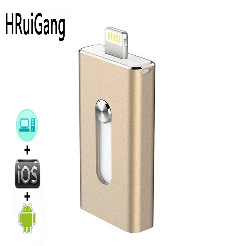 USB флеш накопитель для iPhone X/8/7/7 Plus/6/6s ipad металлический 8 ГБ 16 32 64 128 ГБ|USB