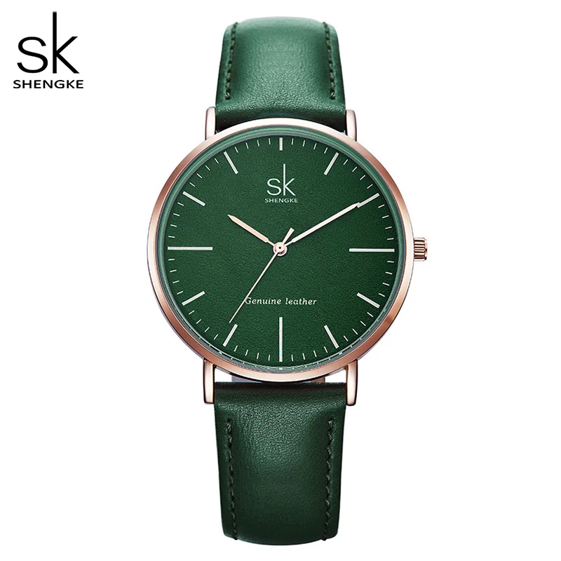 Najtaniej Shengke prawdziwej skóry kobiet zegarki luksusowe marki zegarek kwarcowy Casual Ladies zegarki kobiety zegar Montre Femme Relogio feminino