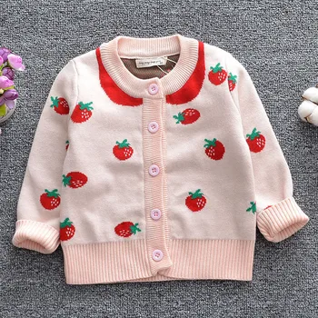 

2020 Spring Autumn Baby Boys Girls Strawberry Cardigan Coat Children Clothing Boy Girl Long Sleeve Knitted Kids Cardigan Coat