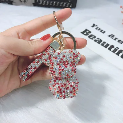 Bomgom горный хрусталь мультфильм угрюмый медведь брелок автомобиль кисточкой брелок кольцо держатель подвеска для сумки Шарм chaviro llaveros mujer - Цвет: style2