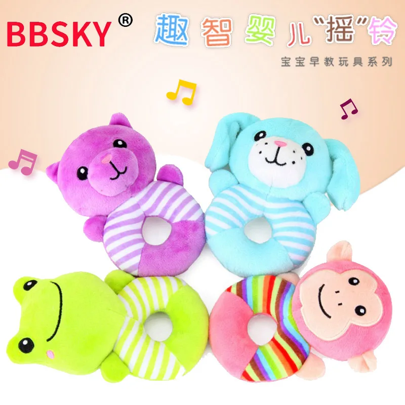Bbsky милые Мультяшные полосы, маленькие животные, ручная работа, круг, ручная работа, колокольчик, щенок, обезьяна, детские плюшевые игрушки