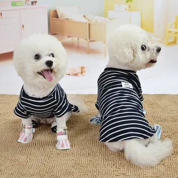 

PUOUPUOU Stripe Dog Clothes Summer Cotton Pet Dog Clothes Cute Skirt Vest Small Medium French Bulldog Teddy Pet Clothing XS-XL
