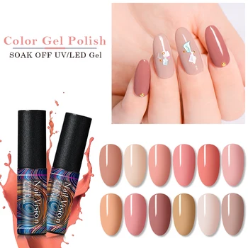 

Nail Vision Nude Color Series Nail Polish UV Gel 5ml Pure CoLor Soak Off UV Glue Manicure Long Lasting Nail Art Varnish Gel Lak