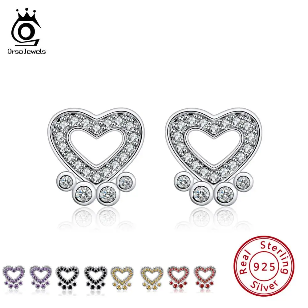 ORSA JEWELS 925 пробы серебряные серьги гвоздики с принтами лапок милый щенок лапами