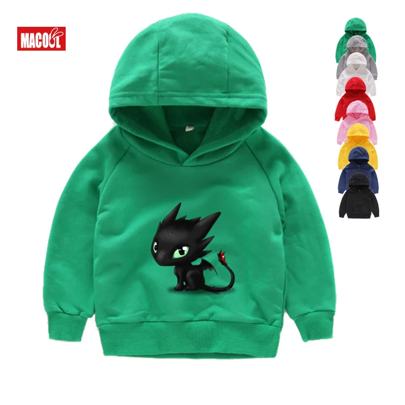 Kids Hoodies Толстовки с капюшоном с принтом «Как приручить дракона» для мальчиков и девочек; Детские забавные зимние белые толстовки с длинными рукавами - Цвет: Kids Hoodies