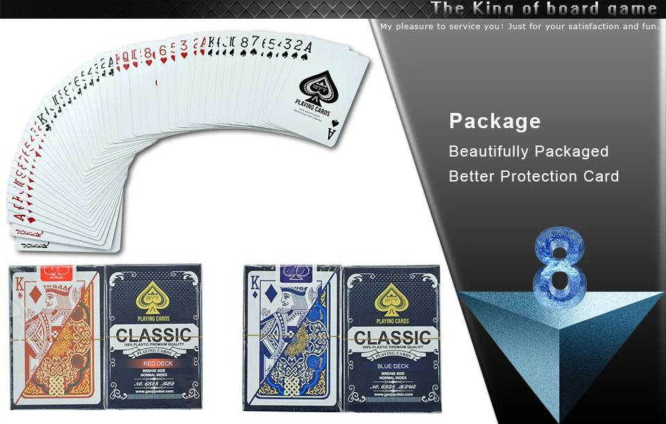 K8356 Plastic Playing Cards Texas Hold'em Poker Cards Narrow Brand PVC Poker Board Games Waterproof Wearable Bridge Can  Washed (14)