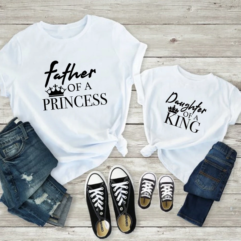 Daddys-Camiseta de princesa de aspecto familiar, Tops Harajuku, ropa para papá e hija, camiseta con letras de princesa, ropa de calle de moda