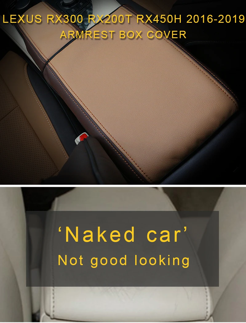Gelinsi Armrest Box Protector Cover Leather Mat Cushion Interior Accessories for Lexus RX300 RX200t RX450h- Car Care