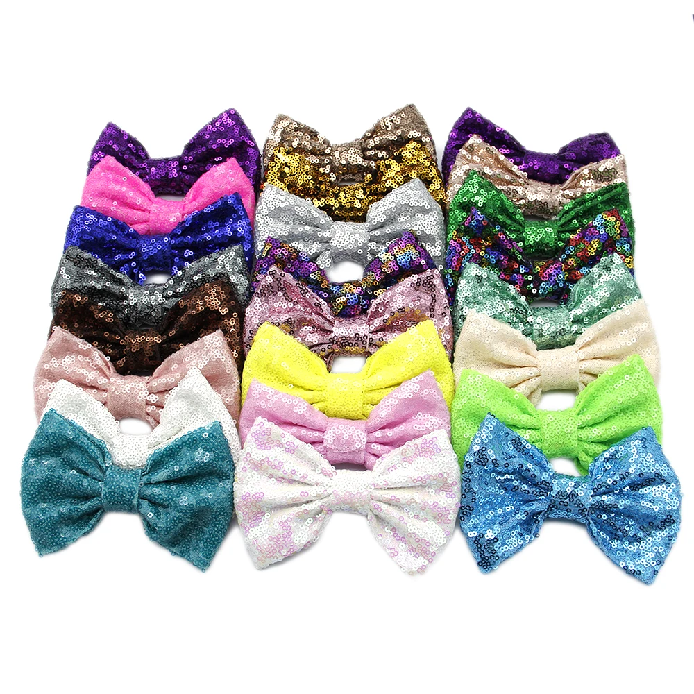David accessories 5 ''5 шт. с блестками и бантом для девочек заколки для девочек блестящие ободок с большим бантом детский праздничный костюм «сделай сам» Головные уборы, 5Yc7965