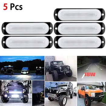 

5pcs 18W 12V Work Light 333mA LED Urgent Light Flash Light Bar Car Vehicle Truck Emergency Car SUV Driving Fog Lamp
