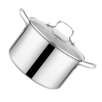

1Pc Stainless Steel Stockpot Multifunction Soup Pot Durable Steamed Pot Cookware Pot for Home Kitchen Cooking Resturant (Silver)