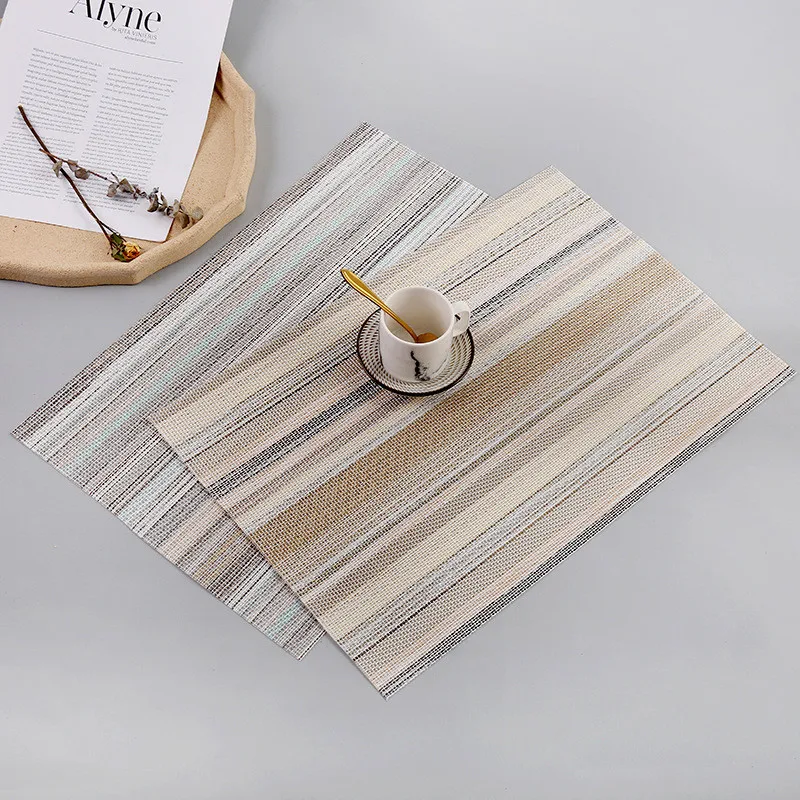 

1 Pc PVC Rainbow Bar Placemat Simple Rectangle Western Heat Insulation Anti-Scald Coaster Place Plate Mat