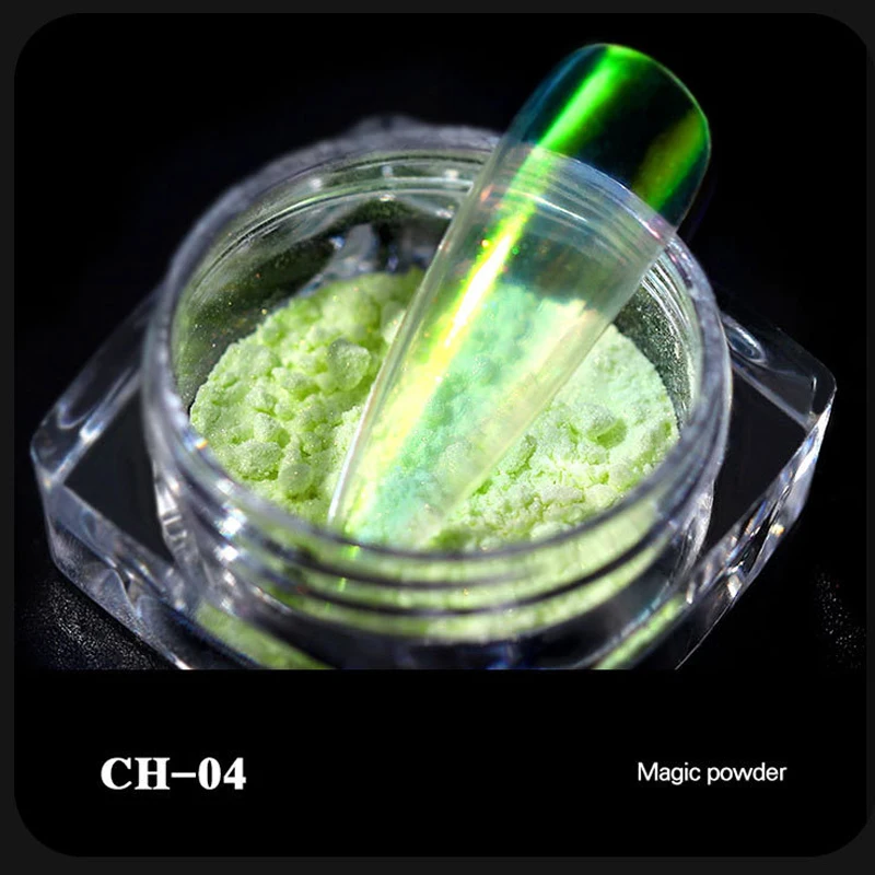 6 color Ice Transparent Fashion Mirror Mermaid Powder Nail Chrome UV Gel Pigment Magic Dust Powder Laser Nail Art Decorations