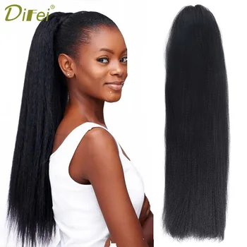 

DIFEI 120G Kinky Straight Hair Afro Ponytail Puff 22 Inch Long Pony Tail Synthetic Natural Hair Ponytail Hairpieces For Women