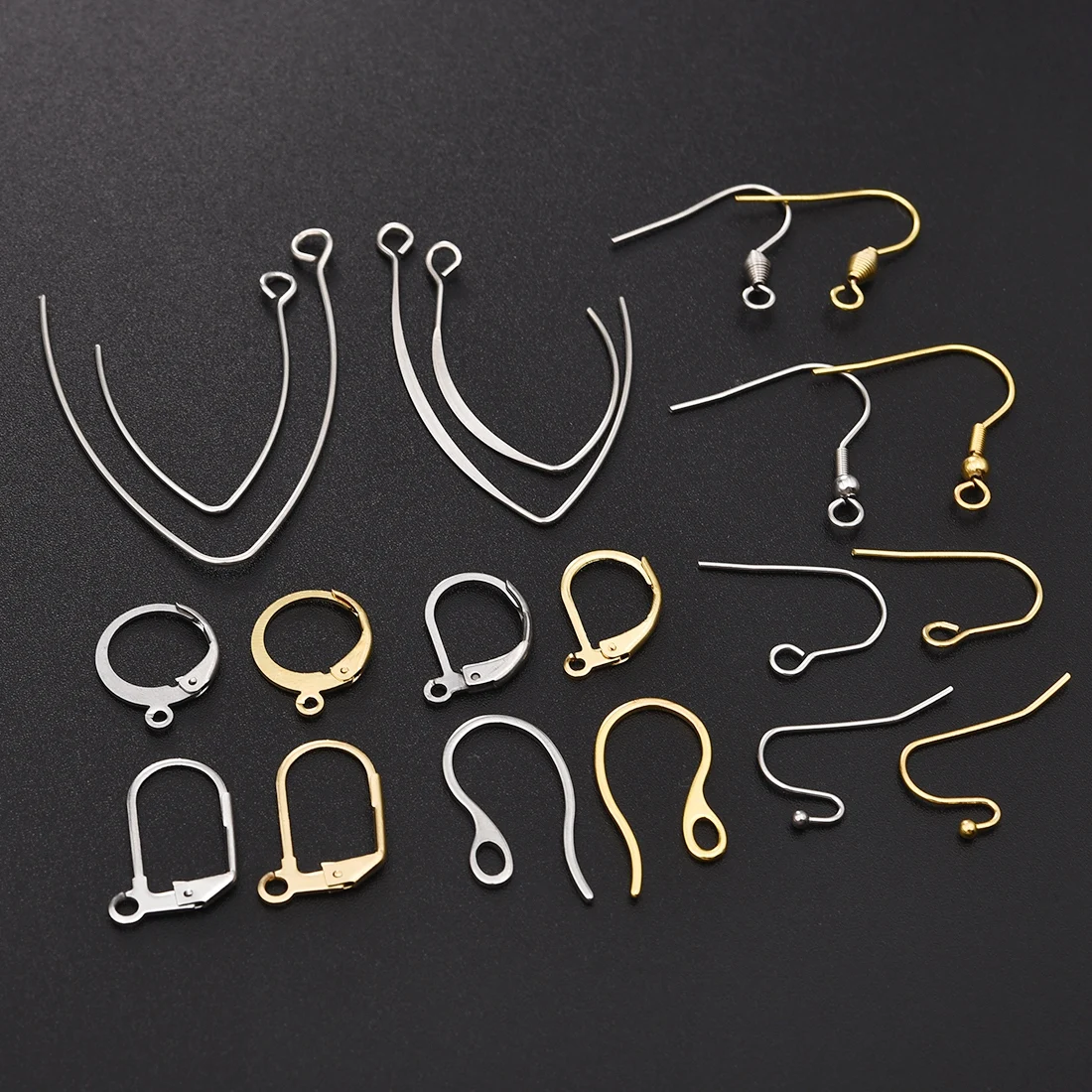 Earring-Hooks Earrings-Accessories Tone-Findings Jewelry Making Stainless-Steel DIY Gold