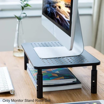 

For Laptop Monitor Stand Riser 3 Height Adjustable Iron Plate Home Office Easy Install With Mesh Platform PC Ergonomic Portable
