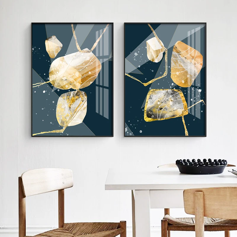 

Nordic color gold foil Wall Art Canvas Poster and Print Canvas Painting Abstract Decorative Picture for Living Room Home Decor