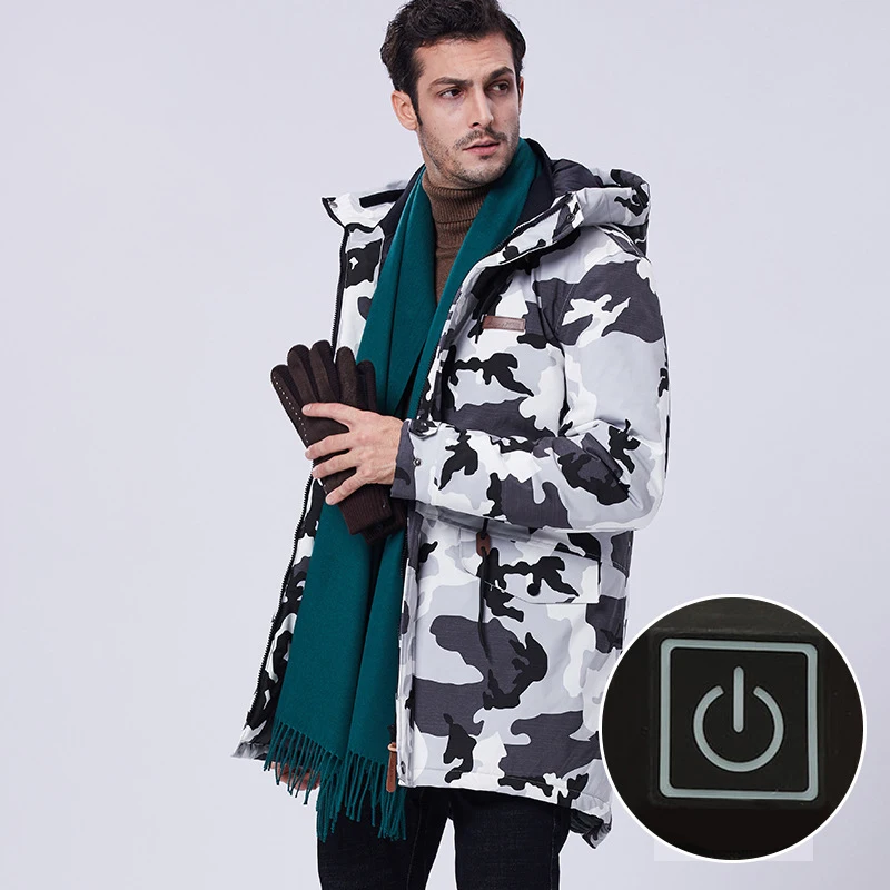 men camo light gray SAENSHING, usb-жилет с подогревом, куртки для мужчин, зимние походные куртки, водонепроницаемая ветровка, дышащая, для женщин, для походов, кемпинга, пальто - Цвет: men camo light gray