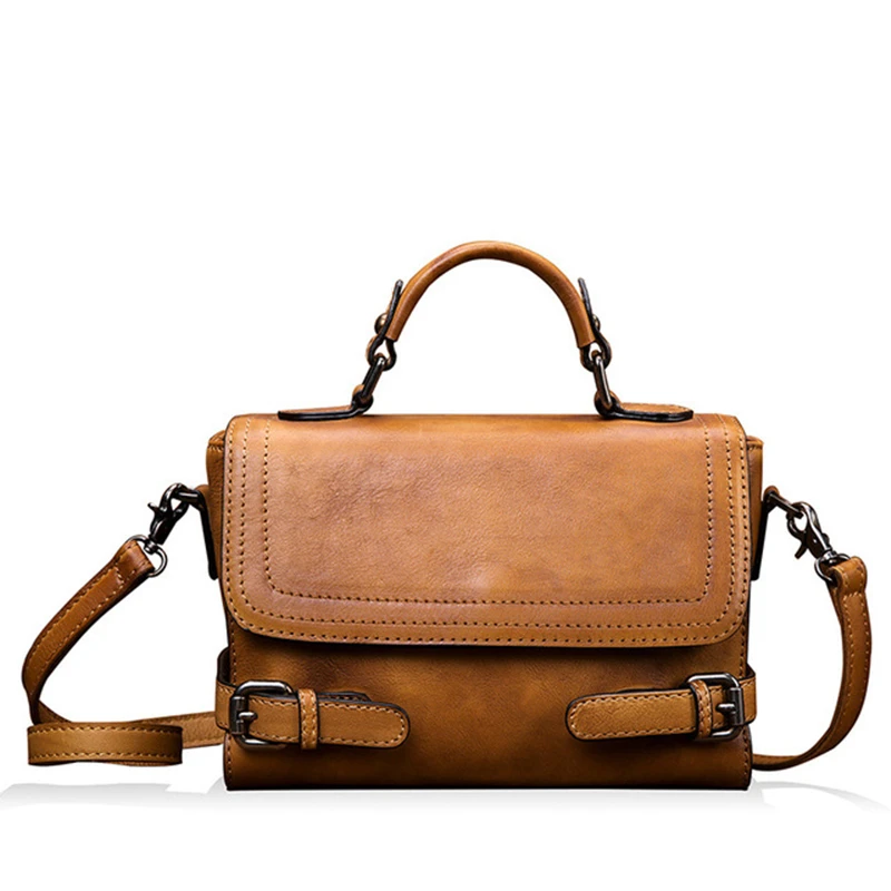

Leather Bag Woman Handbag New 2020 Vegetable Tanned leather Bag Retro Single Shoulder Messenger Bag Original Handmade Woman Bag