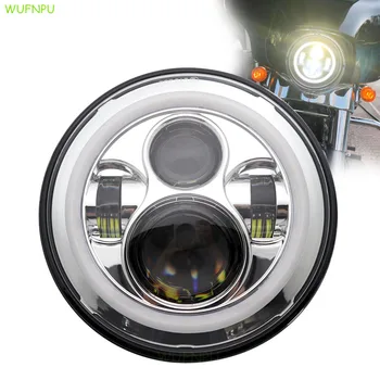 

7 Inch Motorcycle6500K H4 50W With Angle Eyes High Low Beam LED Headlight Car Headlamp