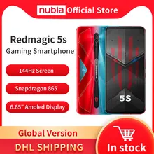 Global Version Nubia RedMagic 5S Gaming Mobilehone 6.65" 144HZ Snapdragon 865 Octa Core 64MP Triple Cameras RedMagic 5S NFC