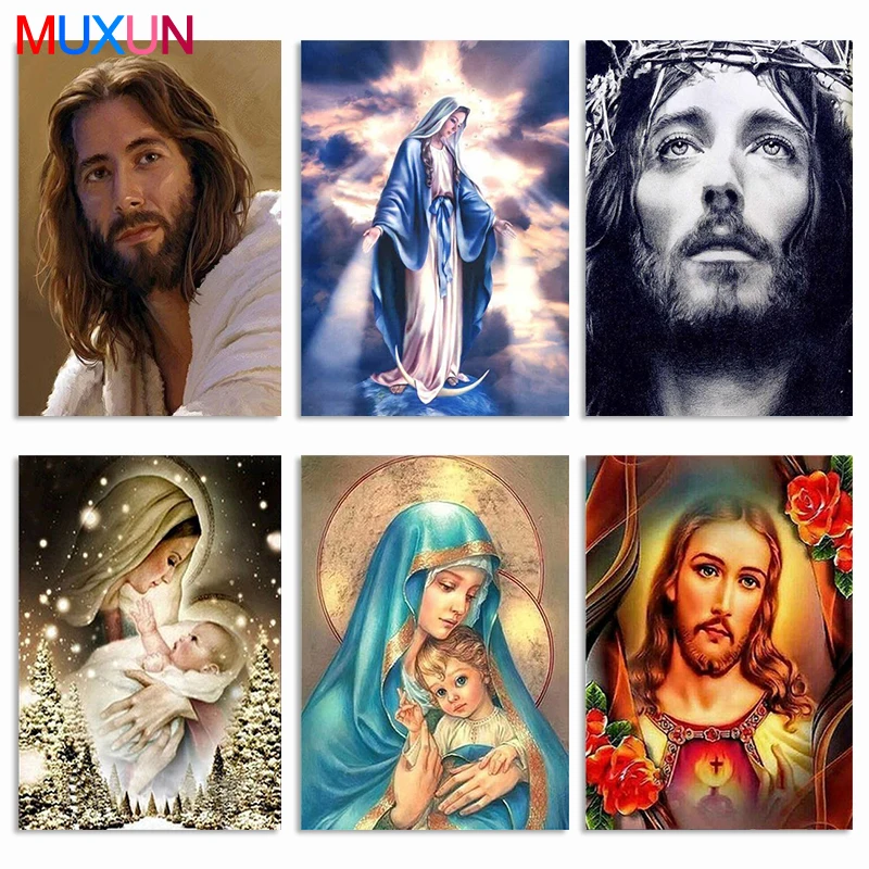 

Muxun 5D Diy Diamond Painting Full Square Religious Icon Diamond Embroidery Cross Stitch Mosaic Home Decor Gift Handmake Rp522