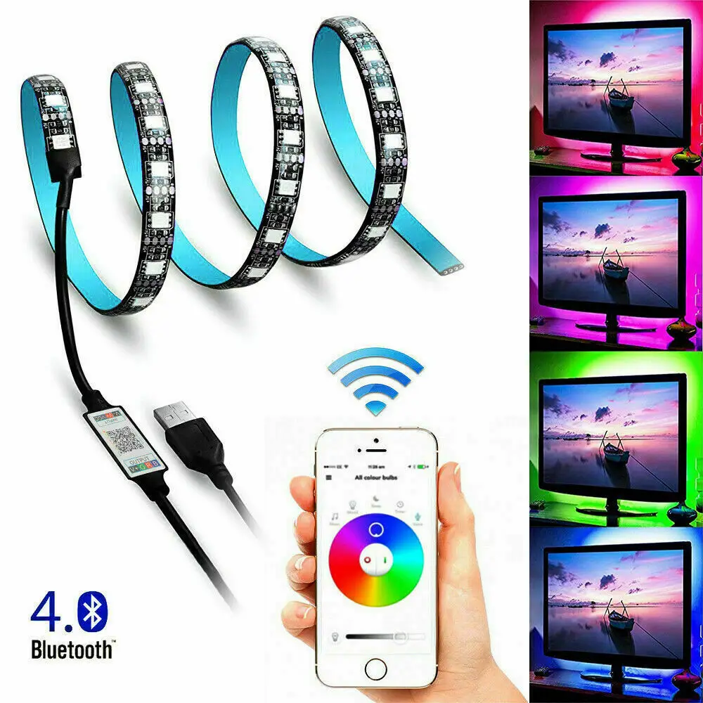 

New RGB LED Strip Light Music Sync Bluetooth APP Control TV PC Back Lights USB Waterproof Flexible Lamp Tape Ribbon Diode