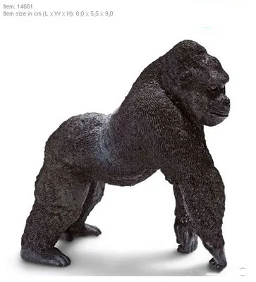 Оригинальные оригинальные джунгли дикая жизнь зоопарк ферма животные наборы собака волк осел бык овца Бегемот фигурка детская игрушка для детей подарок - Цвет: sliverback gorilla