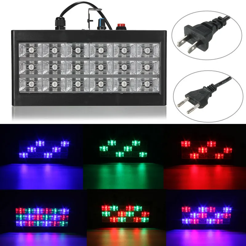 

LED Lighting Effect Lamp 18W RGB US/EU Plug Voice Automatic Control Light Projector for KTV Club Disco