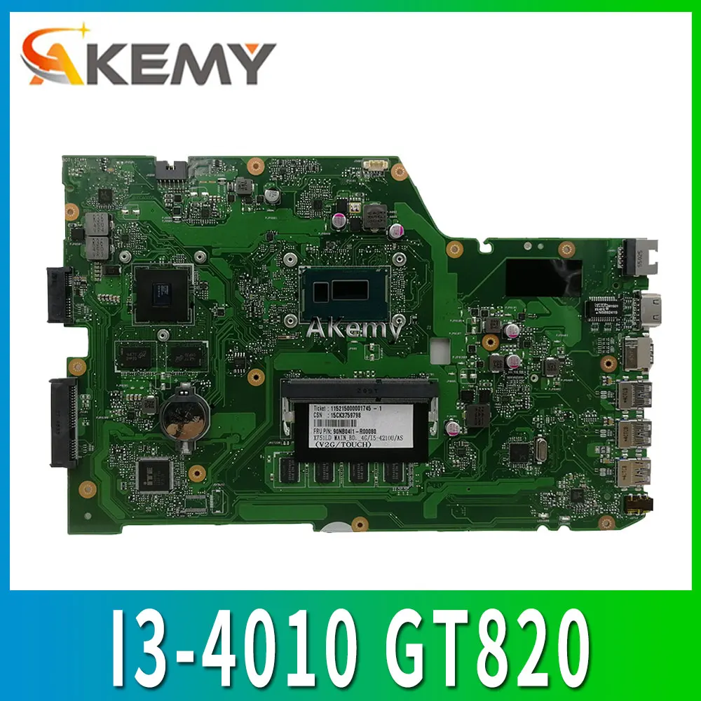 X751LD Motherboard I3-4010 GT820 for ASUS X751L K751L K751LN laptop Motherboard X751LD Mainboard X751LD Motherboard test 100% ok