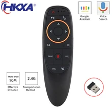 Hkxa g10 controle remoto de voz inteligente 2.4g rf giroscópio ar sem fio mouse g10s pro para x96 mini h96 max a95x f3 android caixa tv