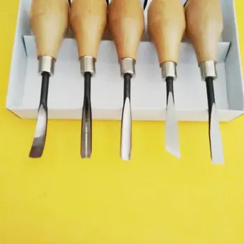 

5Pcs/Set Carving Knife Set Woodworking Carving Knife Handmade Wood Carving Knife Metal + Solid Wood Knife