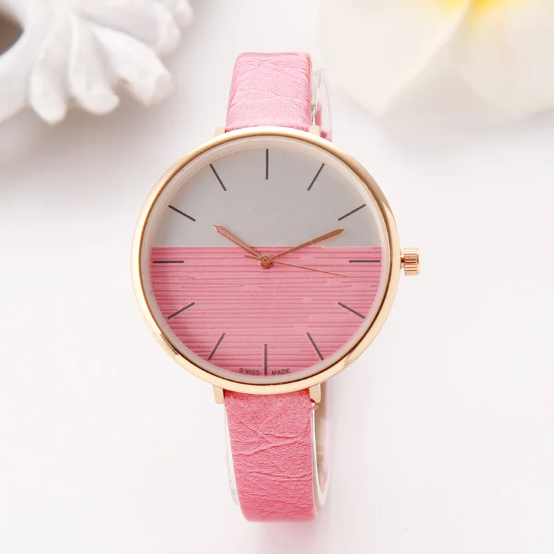 

Europe And America Fashion Cool Retro Fashion Women's Fine Watch Strap Leather Strap Watch Simple Measuring Large Dial Fashion W