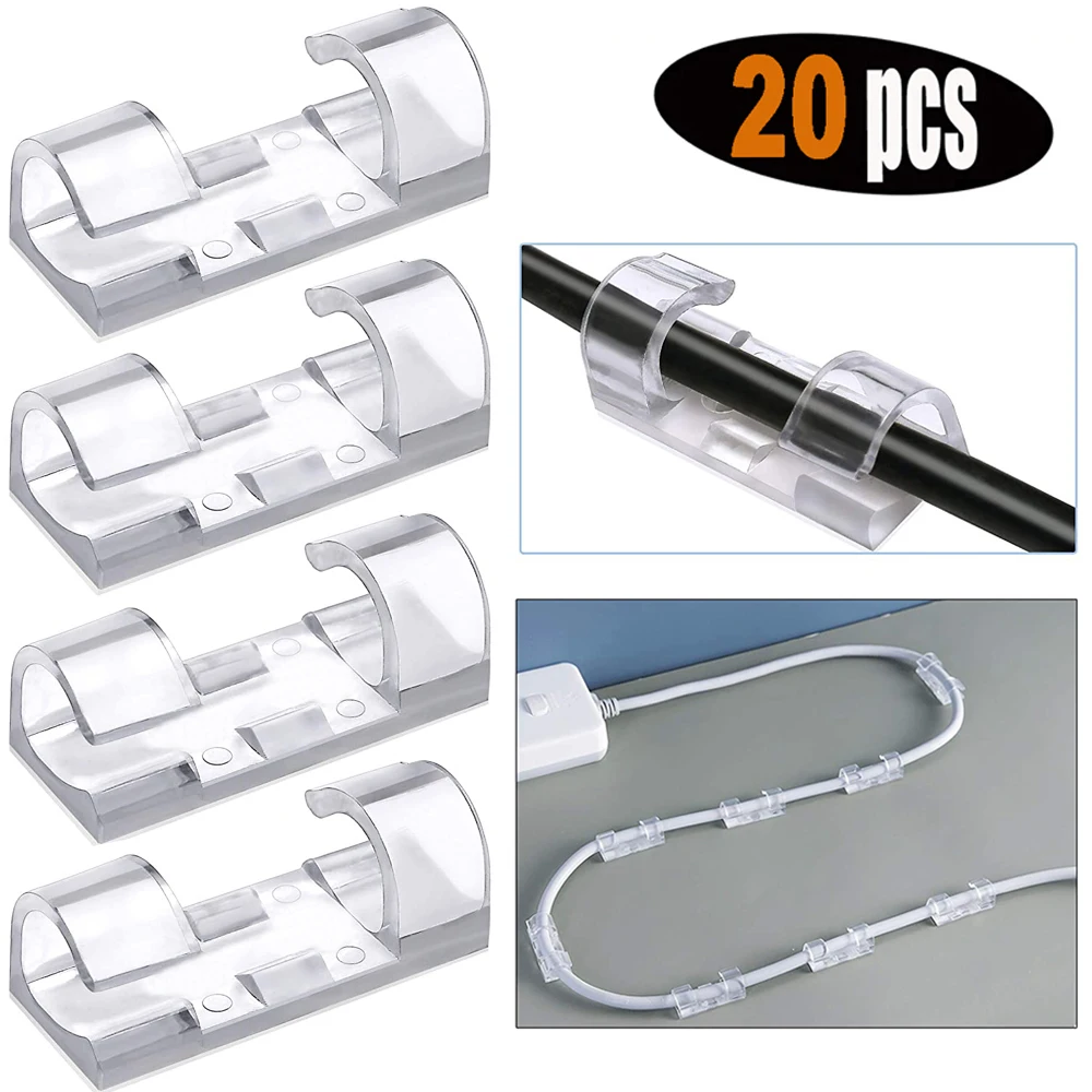 Cable Clips Organizer Management Desktop Workstation Finisher Wire Clip Manager Cord Holder USB Charging Data Line Winder | Электроника