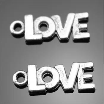 

20pcs Love Pendant Charms DIY Jewelry Making Jewelry Finding Antique Silver Color 21mm