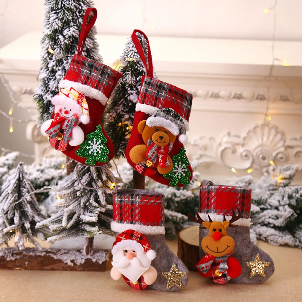 Christmas Hanging Ornament Santa Claus Gift Bag Xmas Tree Home Decoration Navidad New Year Decor Party Suplies#18