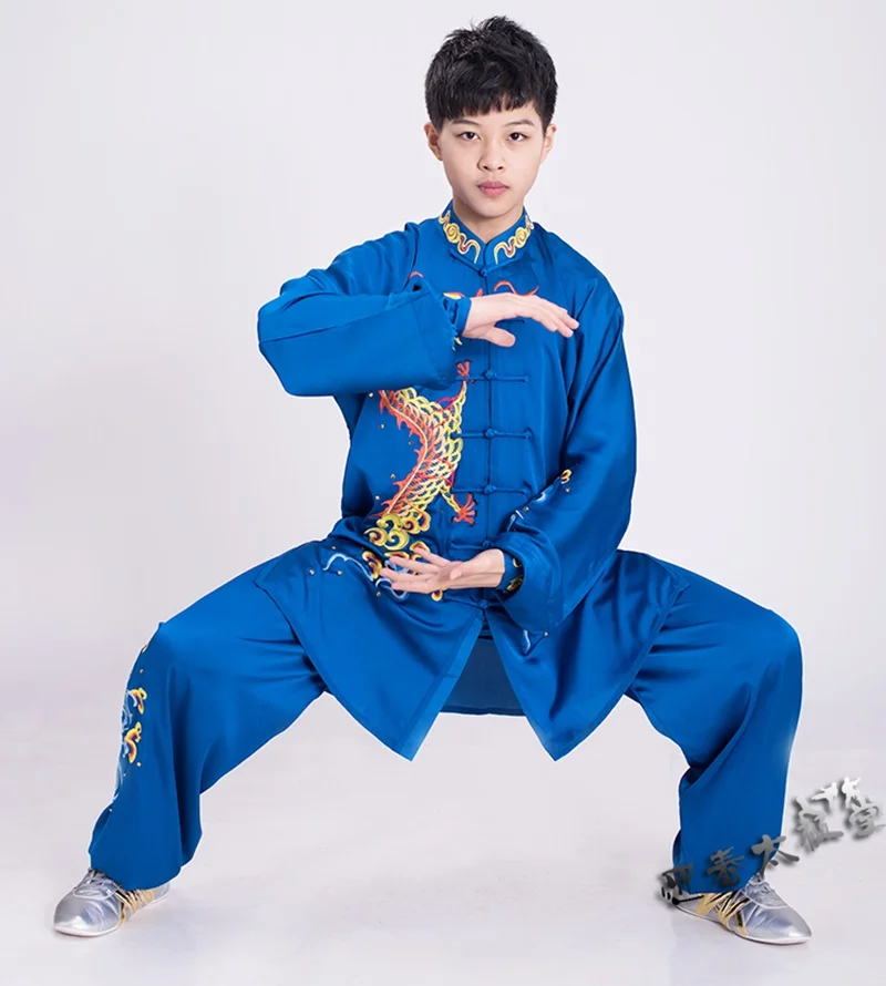Fahsion Wushu Uniform Dragon Embroidery Wing Chun Clothing Tai Chi Outfits Martial Arts Suit Kung Fu Uniform FF2247