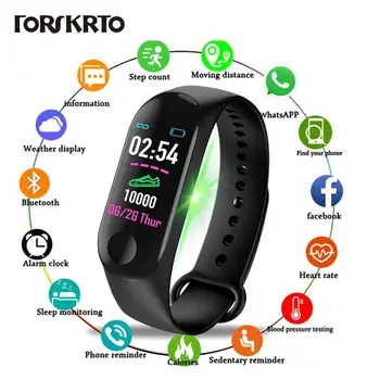 

M3 Plus Smart Bracelet Heart Rate Blood Pressure Health Waterproof Smart Watch M3 Pro Bluetooth Watch Wristband Fitness Tracker