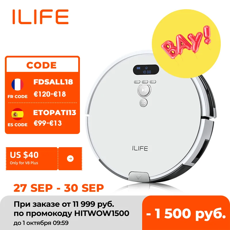 ILIFE New Product V8s Robotic Vacuum Cleaner Wet and Dry mode,Smarter technical cleaning